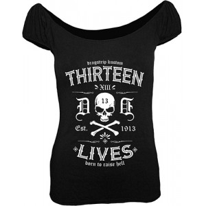 Dragstrip Kustom. Women`s Gypsy Top Thirteen Lives Black